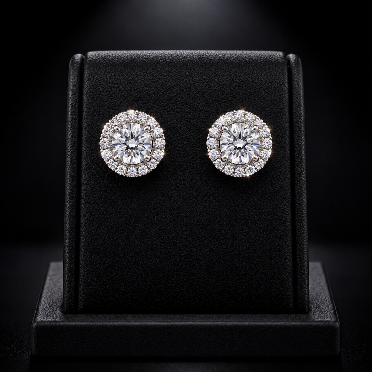 Halo Diamond Studs by Auric Jewelry & Co.